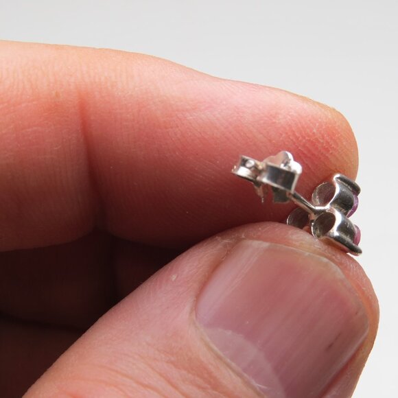 *925 Sterling Silver Genuine Ruby Earring Studs - Picture 7 of 7